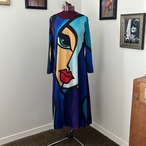 Face artsy, long sale colorful unique dress